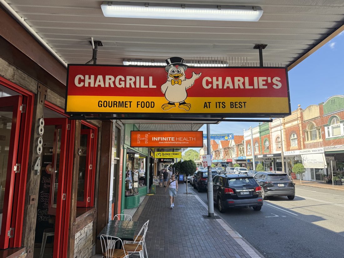 Chargrill Charlie's custom under-awning lightbox